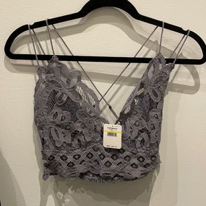 free people bralette top in slate gray size medium